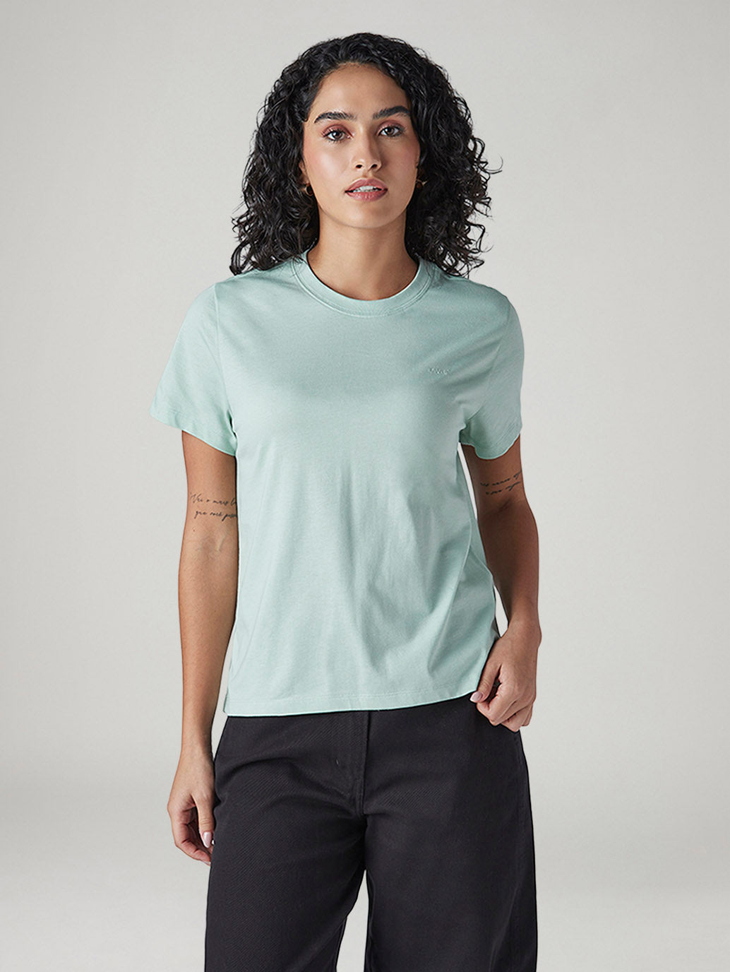 Women's Solid Regular Fit T-Shirt - Front View