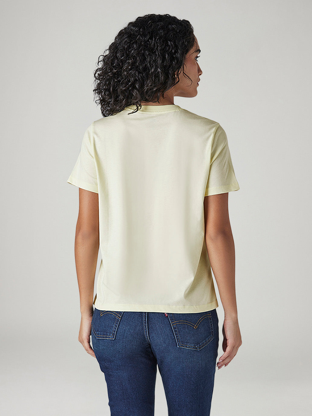 Women's Solid Regular Fit T-Shirt - Back View