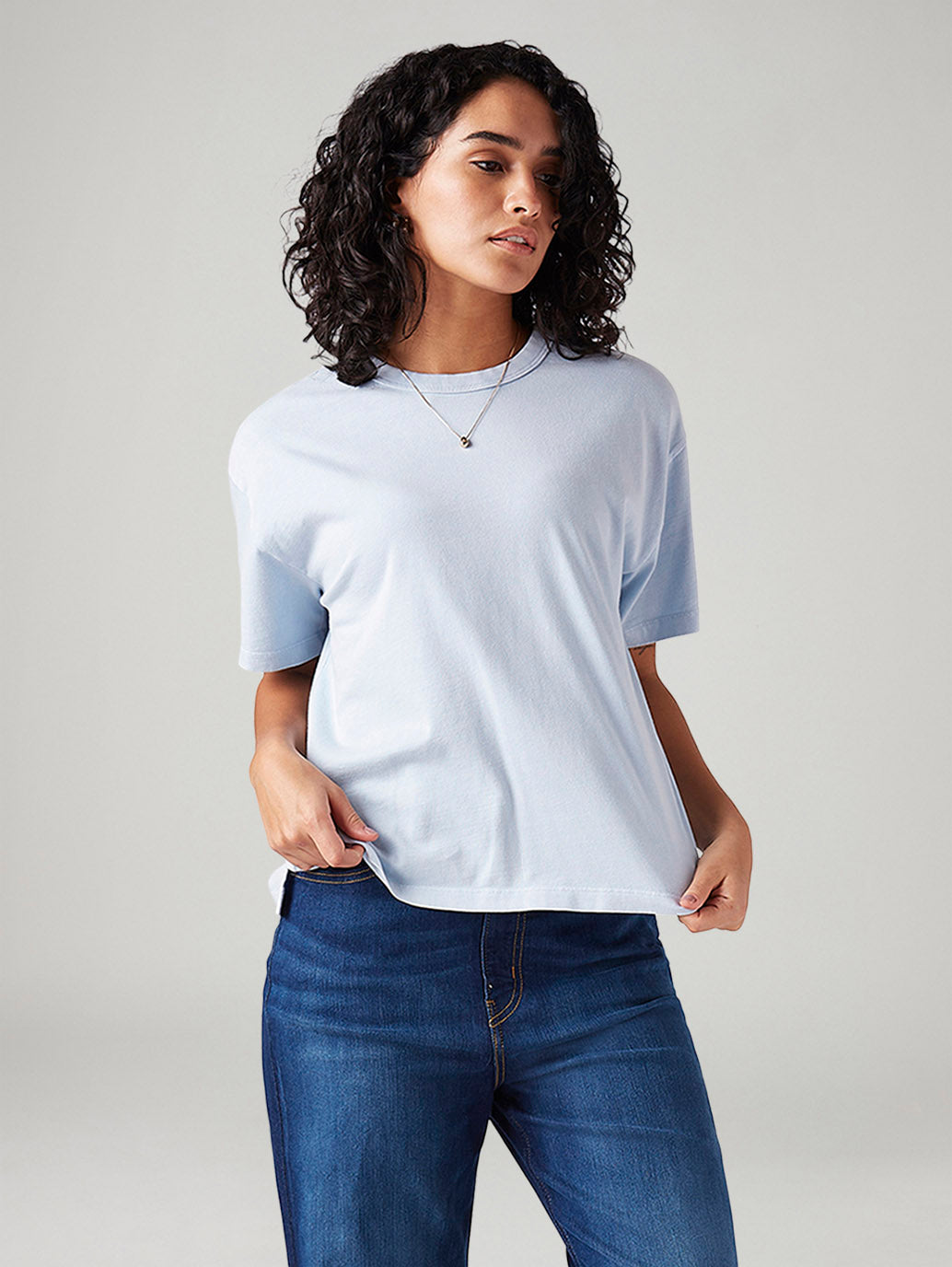 Women's Solid Relaxed Fit T-Shirt - Styleshot View