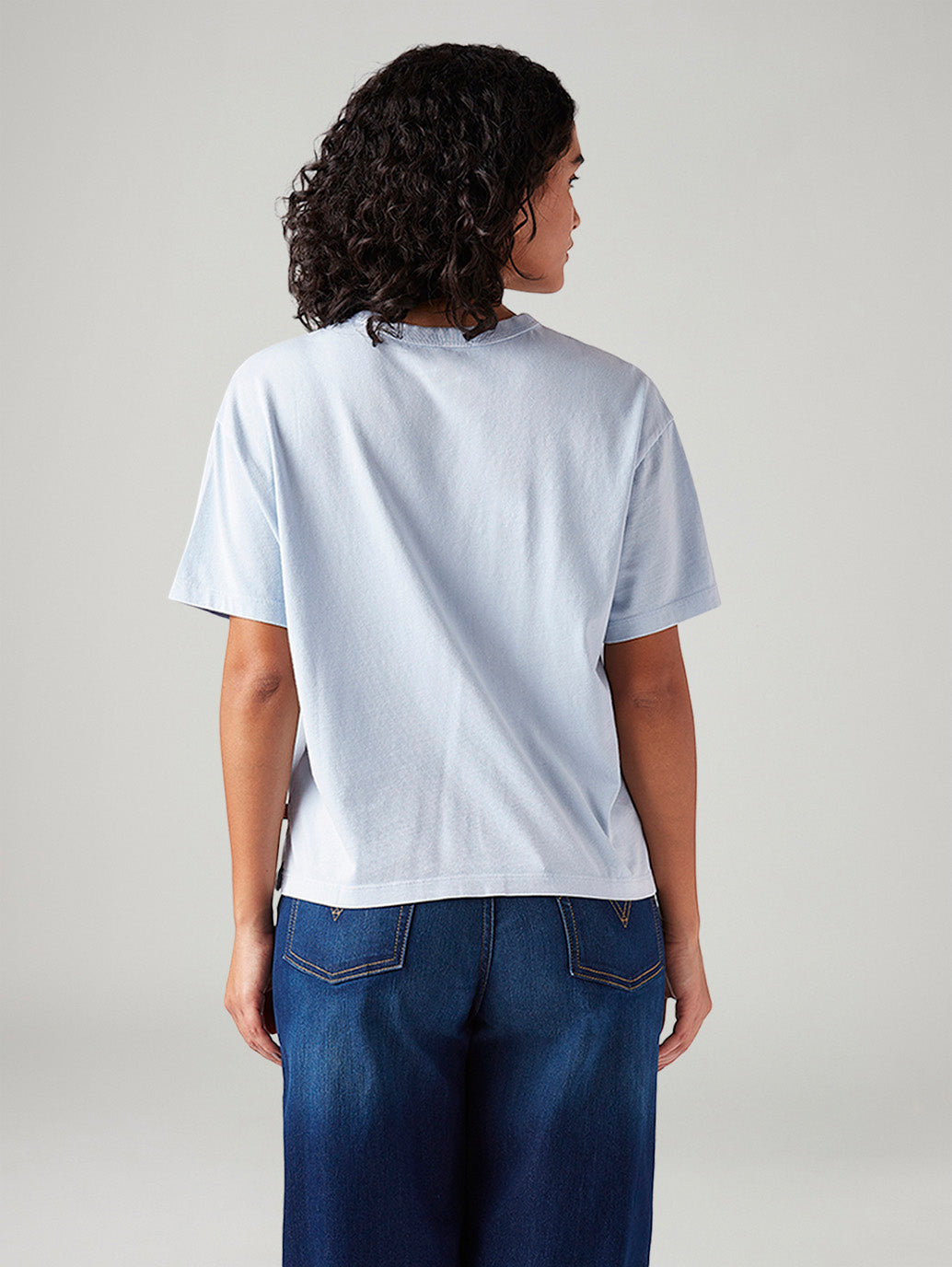 Women's Solid Relaxed Fit T-Shirt - Back View