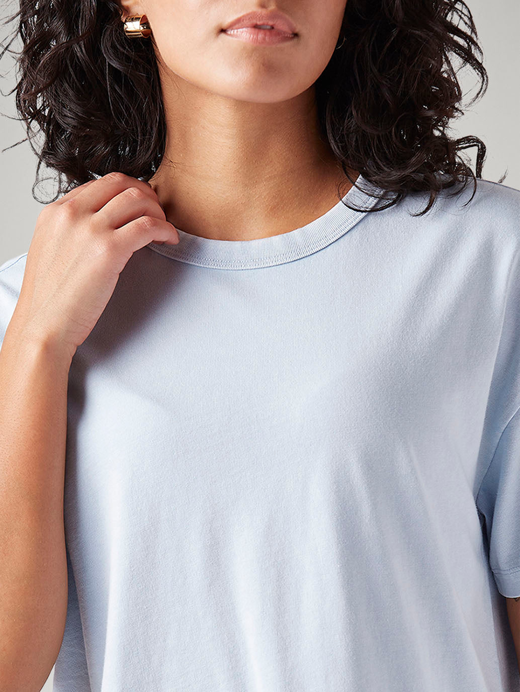 Women's Solid Relaxed Fit T-Shirt - Detail View
