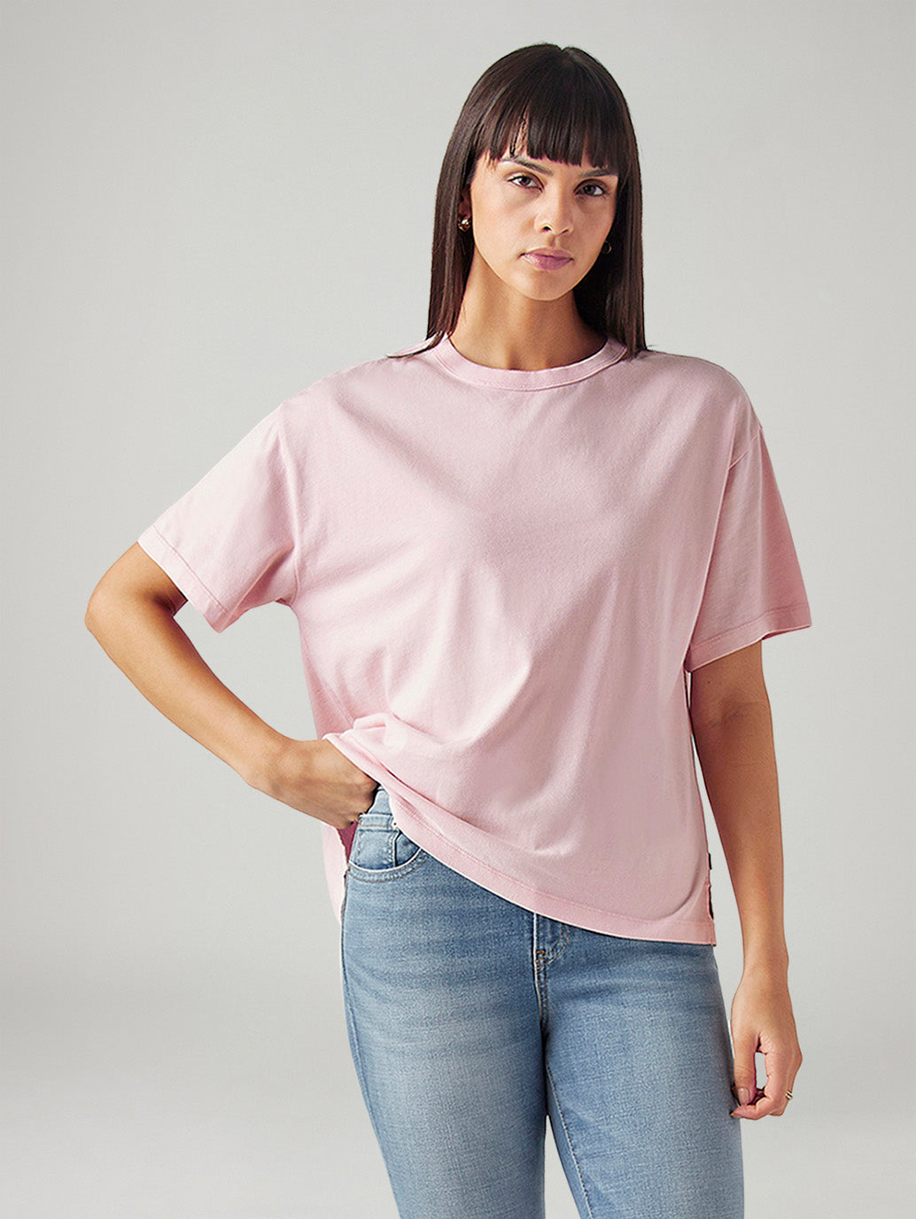 Women's Solid Relaxed Fit T-Shirt