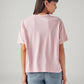 Women's Solid Relaxed Fit T-Shirt - Back View