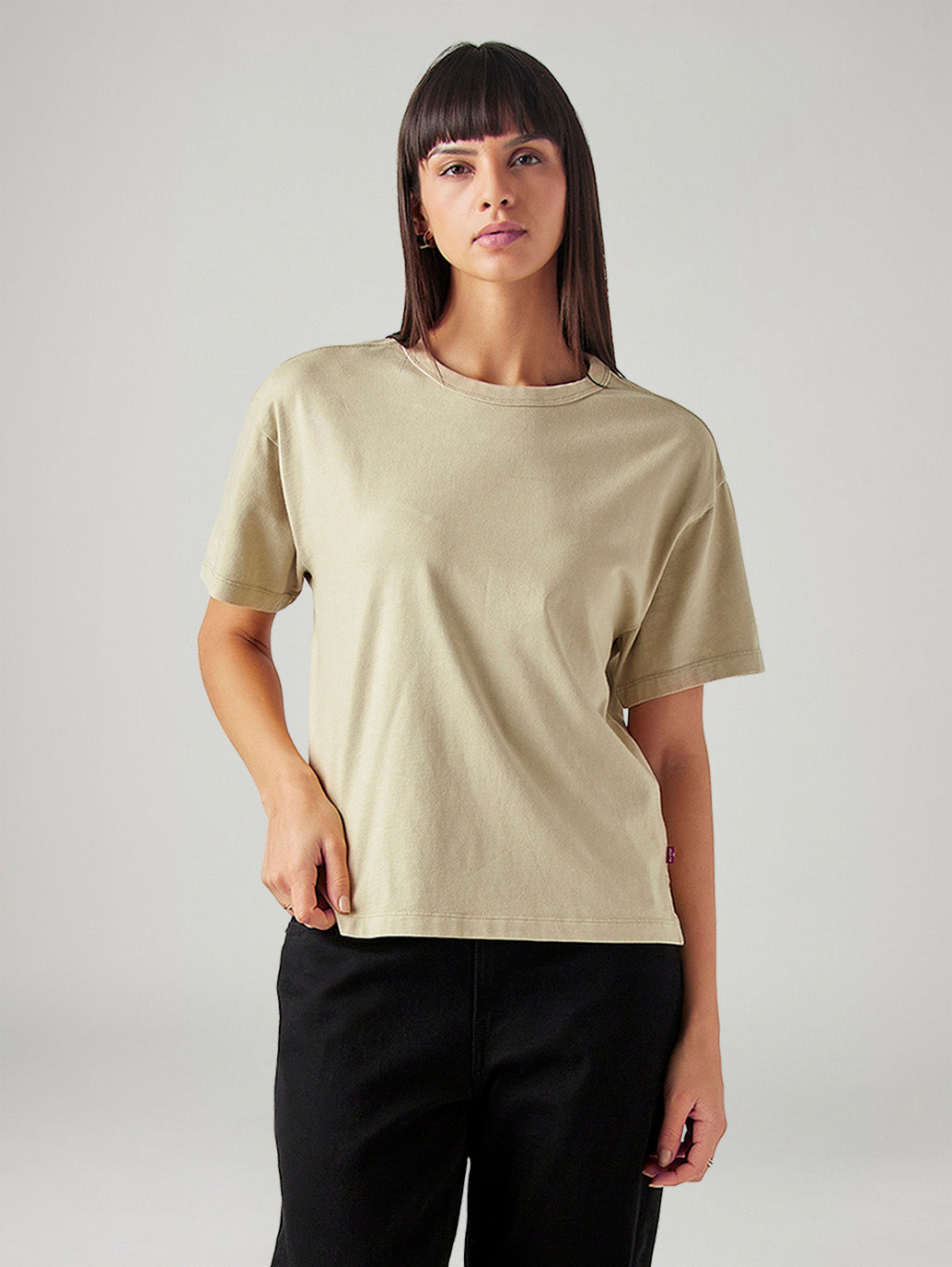Women's Solid Relaxed Fit T-Shirt
