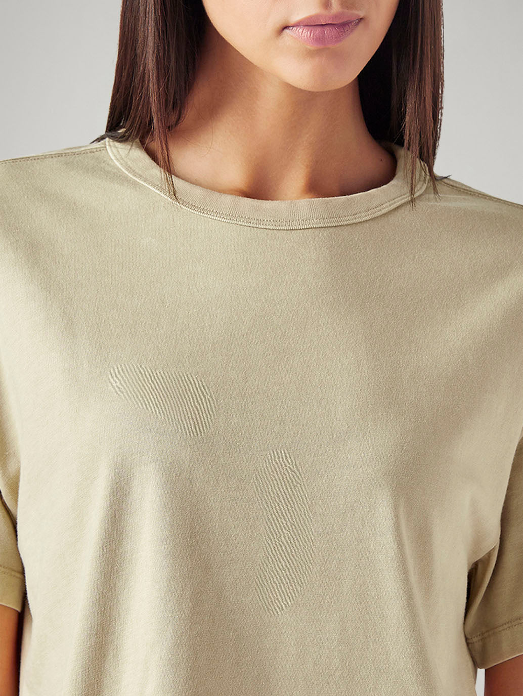 Women's Solid Relaxed Fit T-Shirt - Detail View