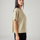 Women's Solid Relaxed Fit T-Shirt - Side View