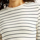 Women's Striped White Slim Fit T-shirt - Detail View