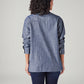 Women's Solid Relaxed Fit Denim Shirt - Back View