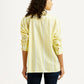 Women's Striped Yellow Relaxed Fit Poplin Shirt - Back View