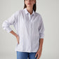Women's Striped Relaxed Fit Poplin Shirt - Styleshot View