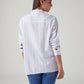 Women's Striped Relaxed Fit Poplin Shirt - Back View