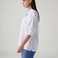 Women's Striped Relaxed Fit Poplin Shirt - Side View