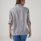 Women's Striped Relaxed Fit Poplin Shirt - Back View
