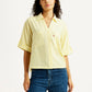 Women's Textured Yellow Spread Collar Shirt - Styleshot View