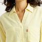 Women's Textured Yellow Spread Collar Shirt - Detail View
