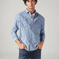 Men's Solid Slim Fit Denim Shirt - Front View