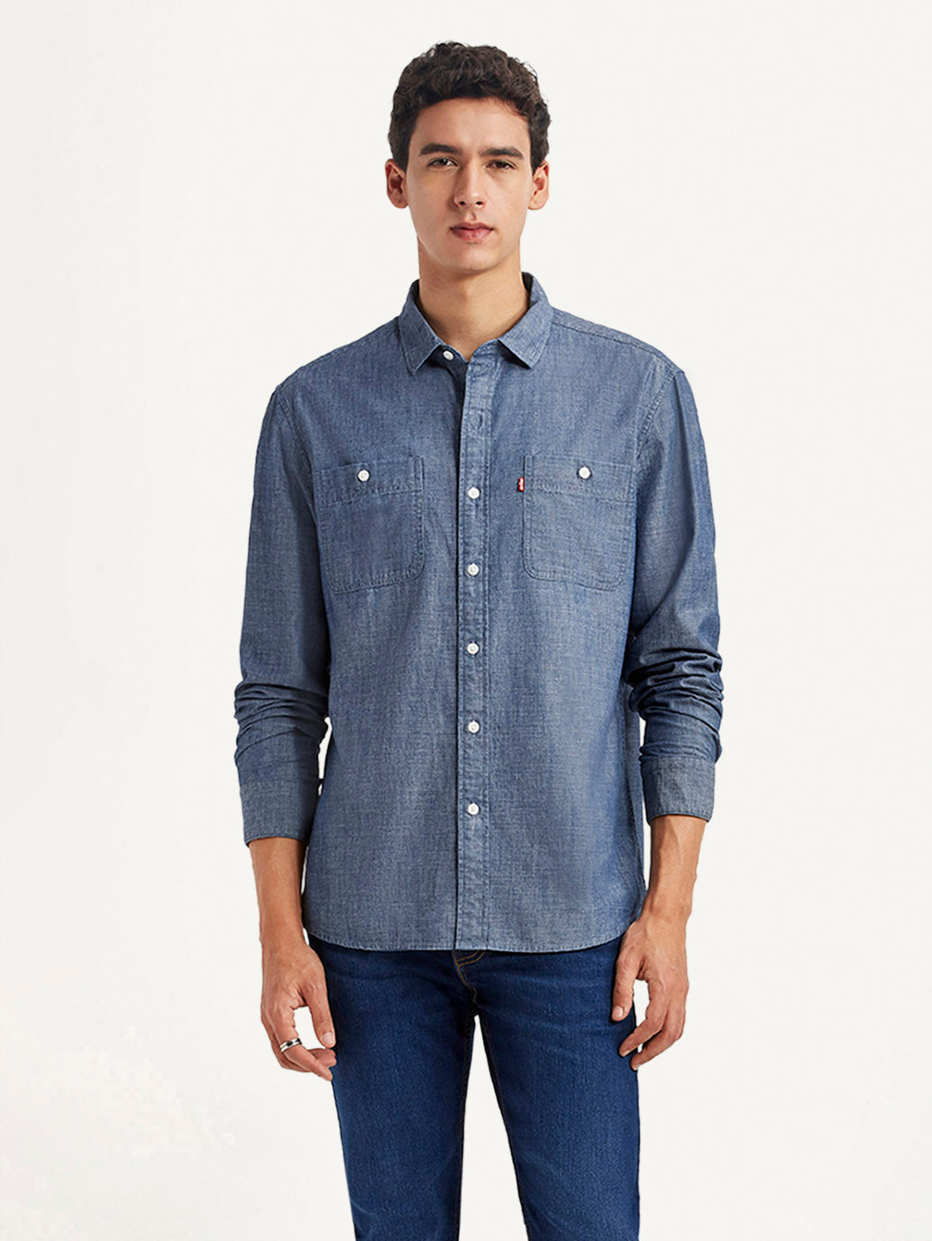 Men's Solid Indigo Slim Fit Shirt