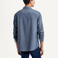 Men's Solid Indigo Slim Fit Shirt - Back View