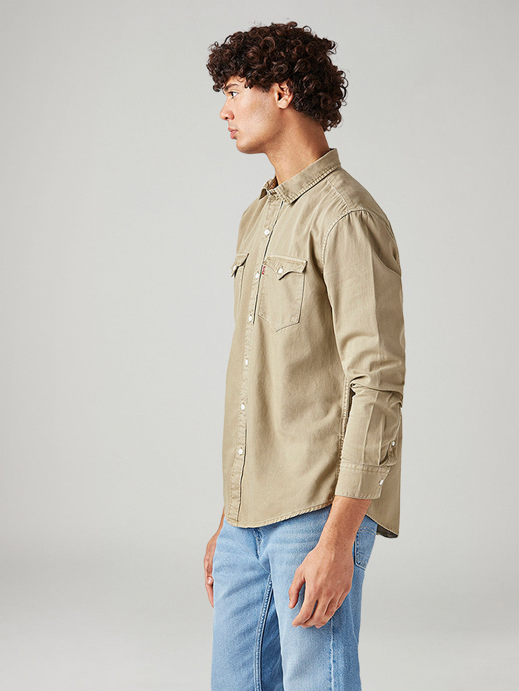 Men's Solid Slim Fit Shirt - Side View