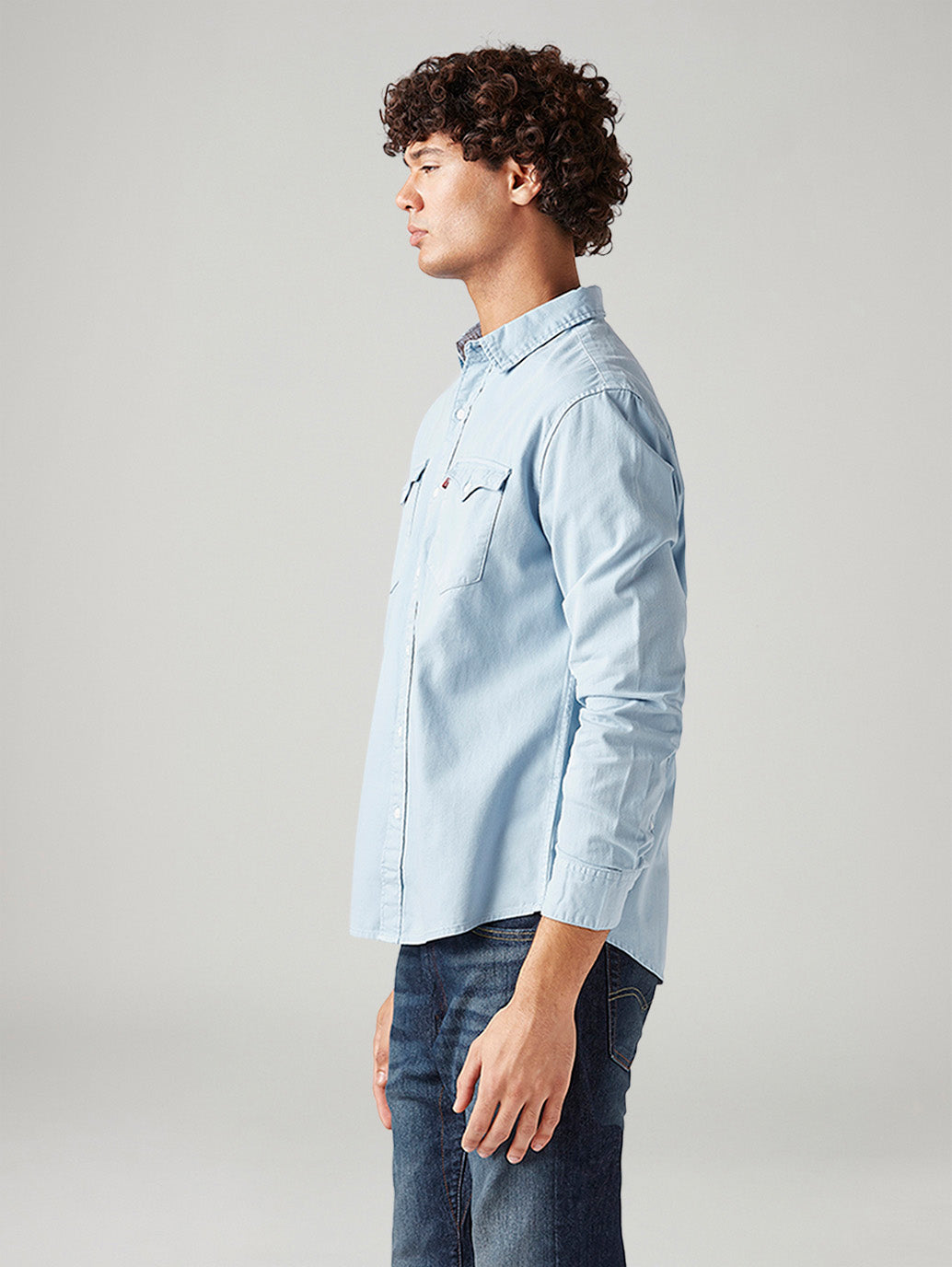 Men's Solid Slim Fit Shirt - Side View