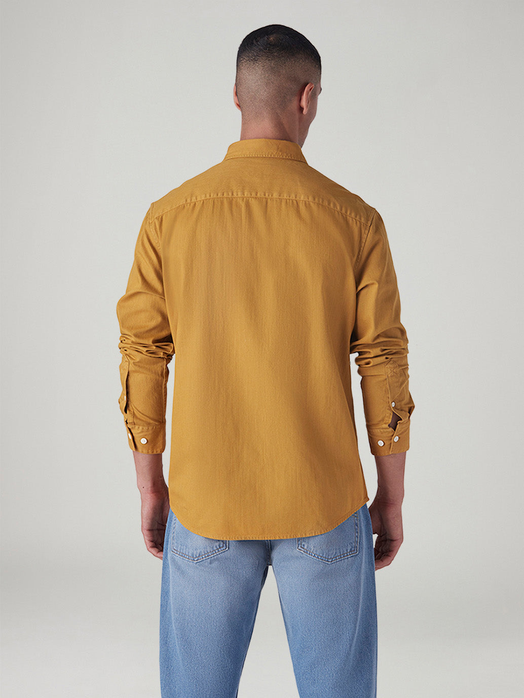 Men's Solid Regular Fit Shirt - Back View