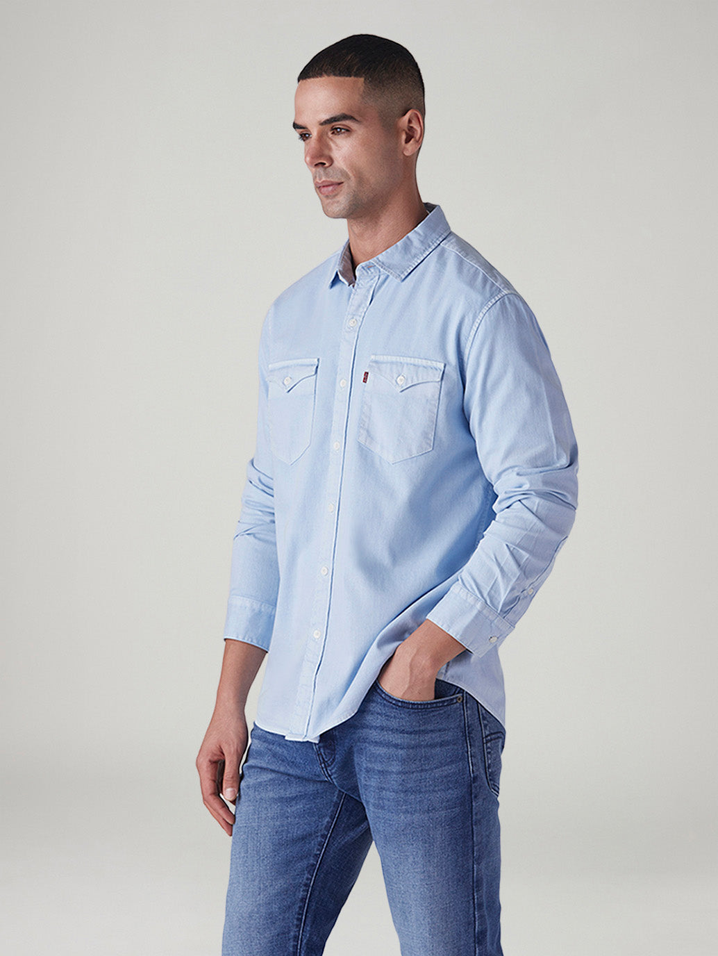 Men's Solid Regular Fit Shirt - Side View