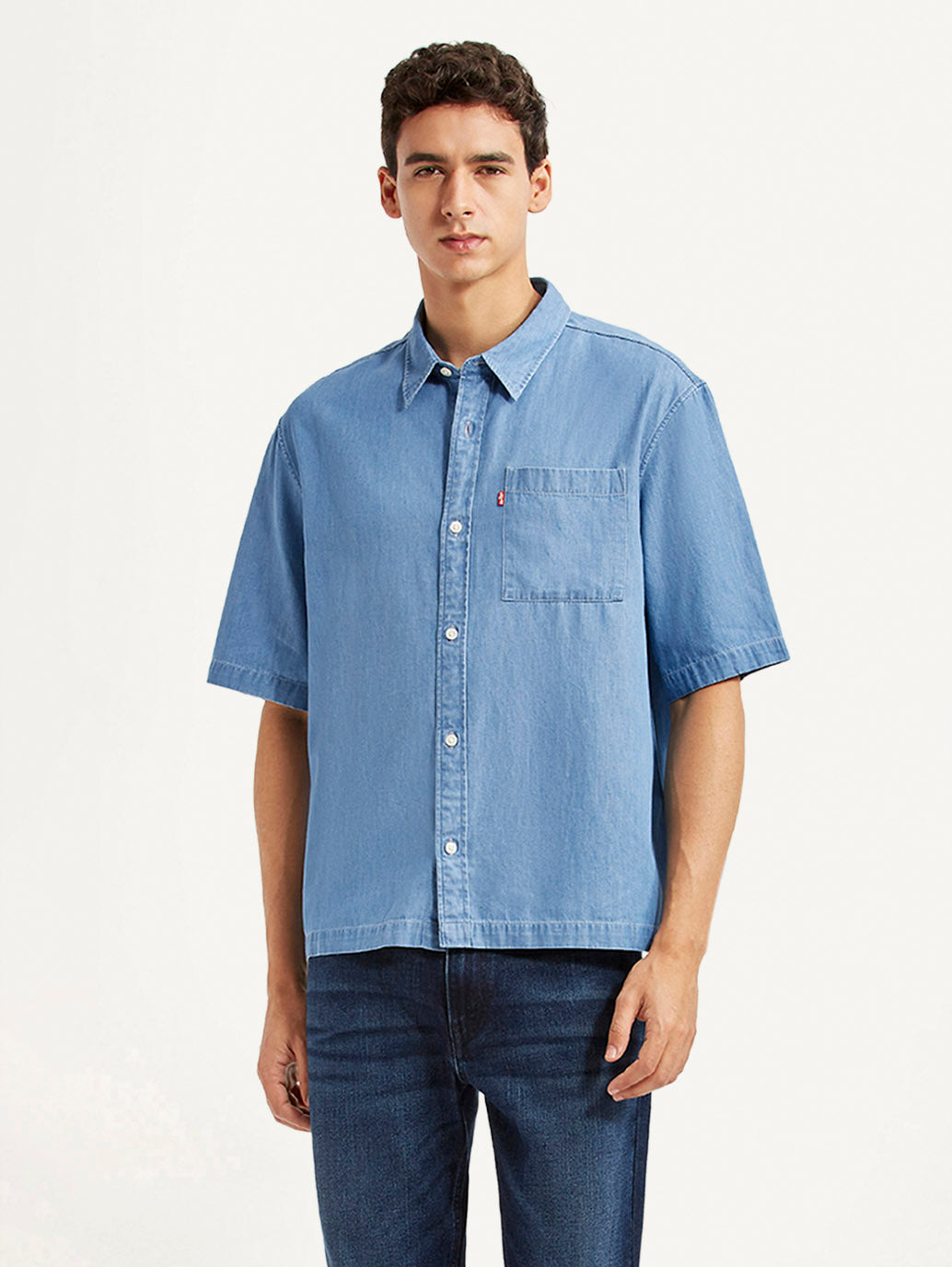 Men's Solid Indigo Boxy Shirt