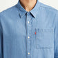 Men's Solid Indigo Boxy Shirt - Detail View