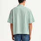 Men's Checkered Green Boxy Fit Poplin Shirt - Back View