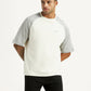 Men's Colorblock Off White Loose Fit T-shirt - Styleshot View