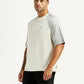 Men's Colorblock Off White Loose Fit T-shirt - Side View