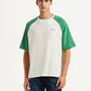 Men's Colorblock White Loose Fit T-shirt - Styleshot View