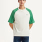 Men's Colorblock White Loose Fit T-shirt - Front View