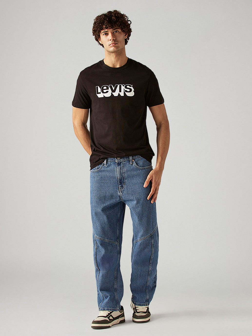 Men's 568 Blue Loose Fit Mid Rise Jeans - Styleshot View