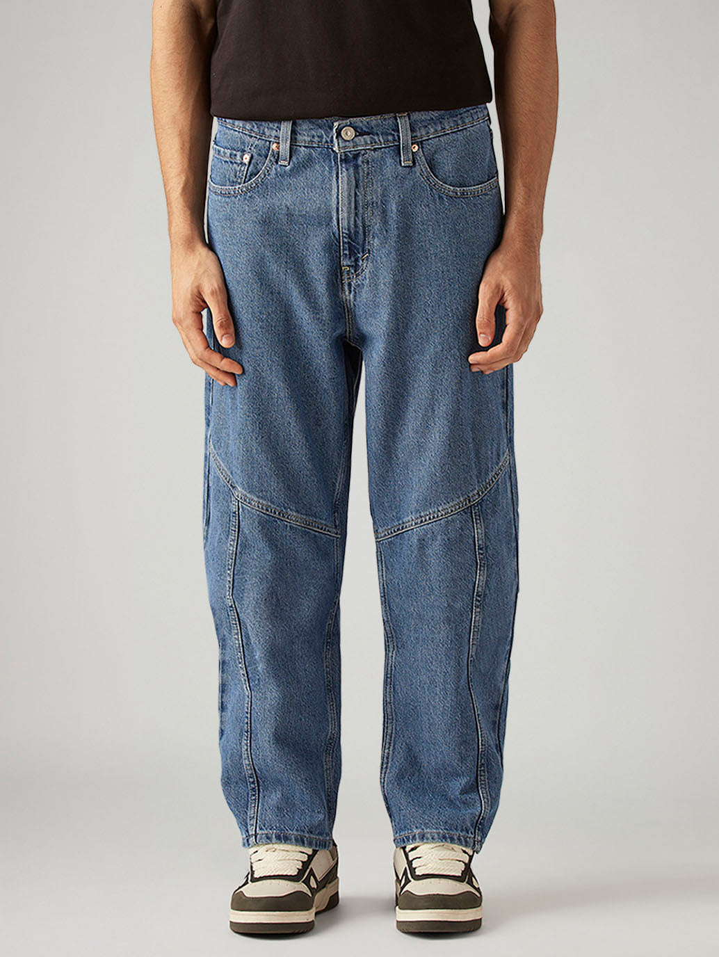 Men's 568 Blue Loose Fit Mid Rise Jeans - Front View