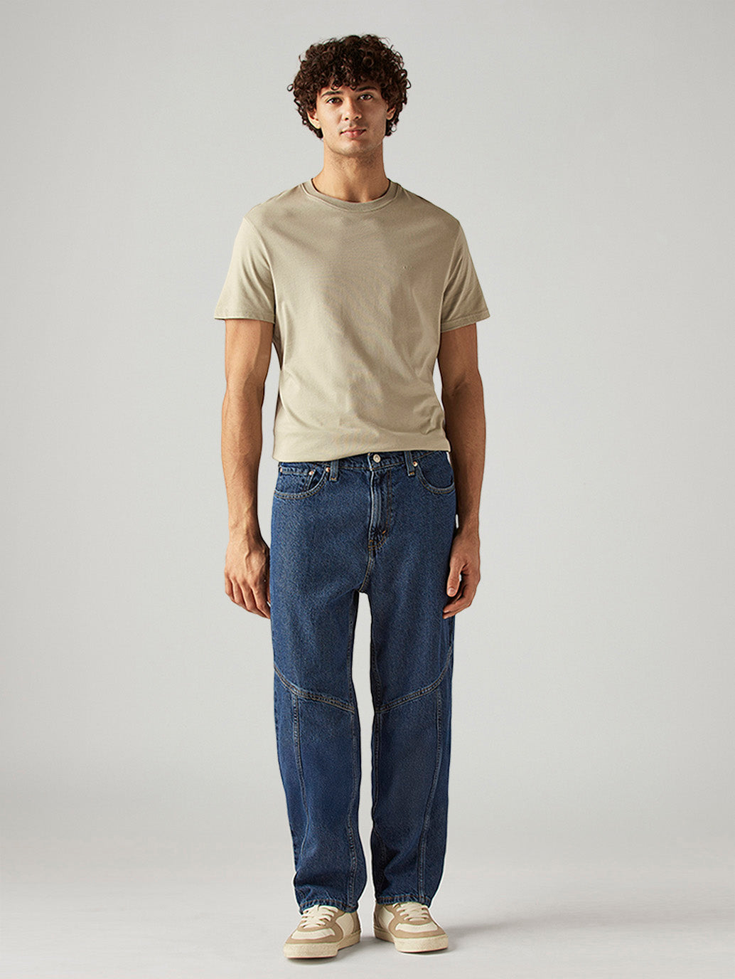 Men's 568 Dark Blue Loose Fit Mid Rise Jeans - Front View