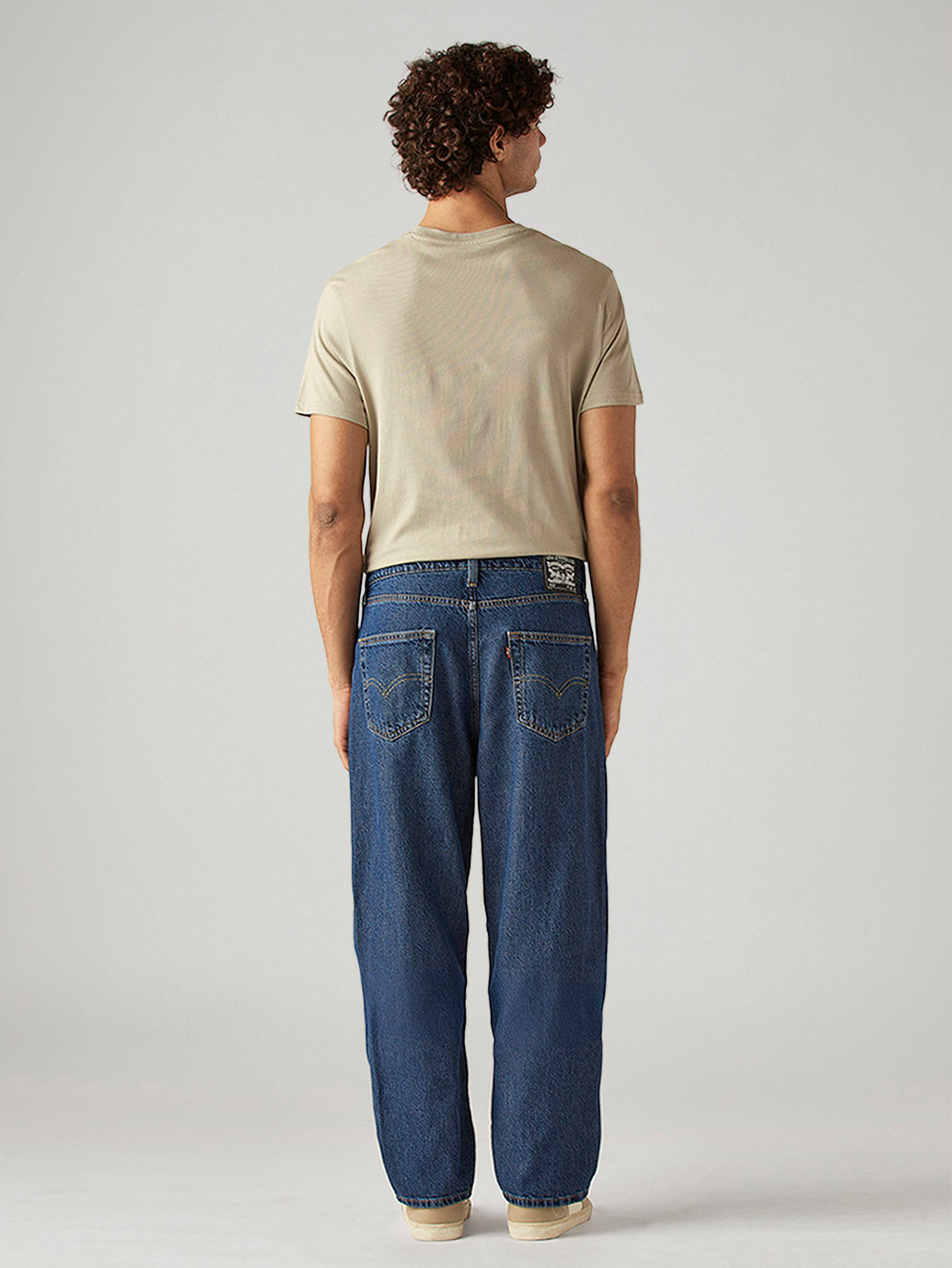 Men's 568 Dark Blue Loose Fit Mid Rise Jeans - Back View