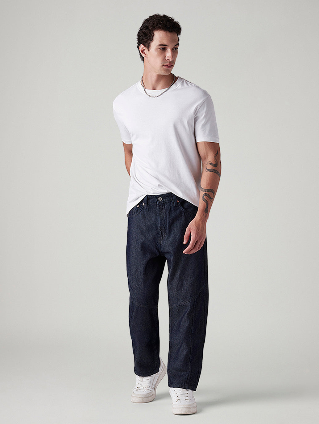 Men's 568 Dark Blue Loose Fit Mid Rise Jeans