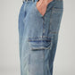 Men's 578 Blue Baggy Fit Mid Rise Tinted Cargos - Detail View