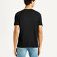 Men's Redloop Solid Black Relaxed Fit T-shirt - Back View