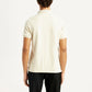 Men's Redloop Solid Cream Slim Fit Polo T-shirt - Back View