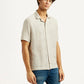 Men's Redloop Solid Beige Relaxed Fit Camp Shirt - Side View