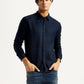 Men's Redloop Solid Navy Slim Fit Shirt - Stylshoot View