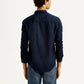 Men's Redloop Solid Navy Slim Fit Shirt - Back View