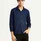 Men's Redloop Solid Navy Relaxed Fit Camp Shirt - Styleshot View