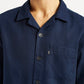 Men's Redloop Solid Navy Relaxed Fit Camp Shirt - Detail View