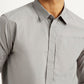 Men's Redloop Solid Grey Slim Fit Shirt - Detail View