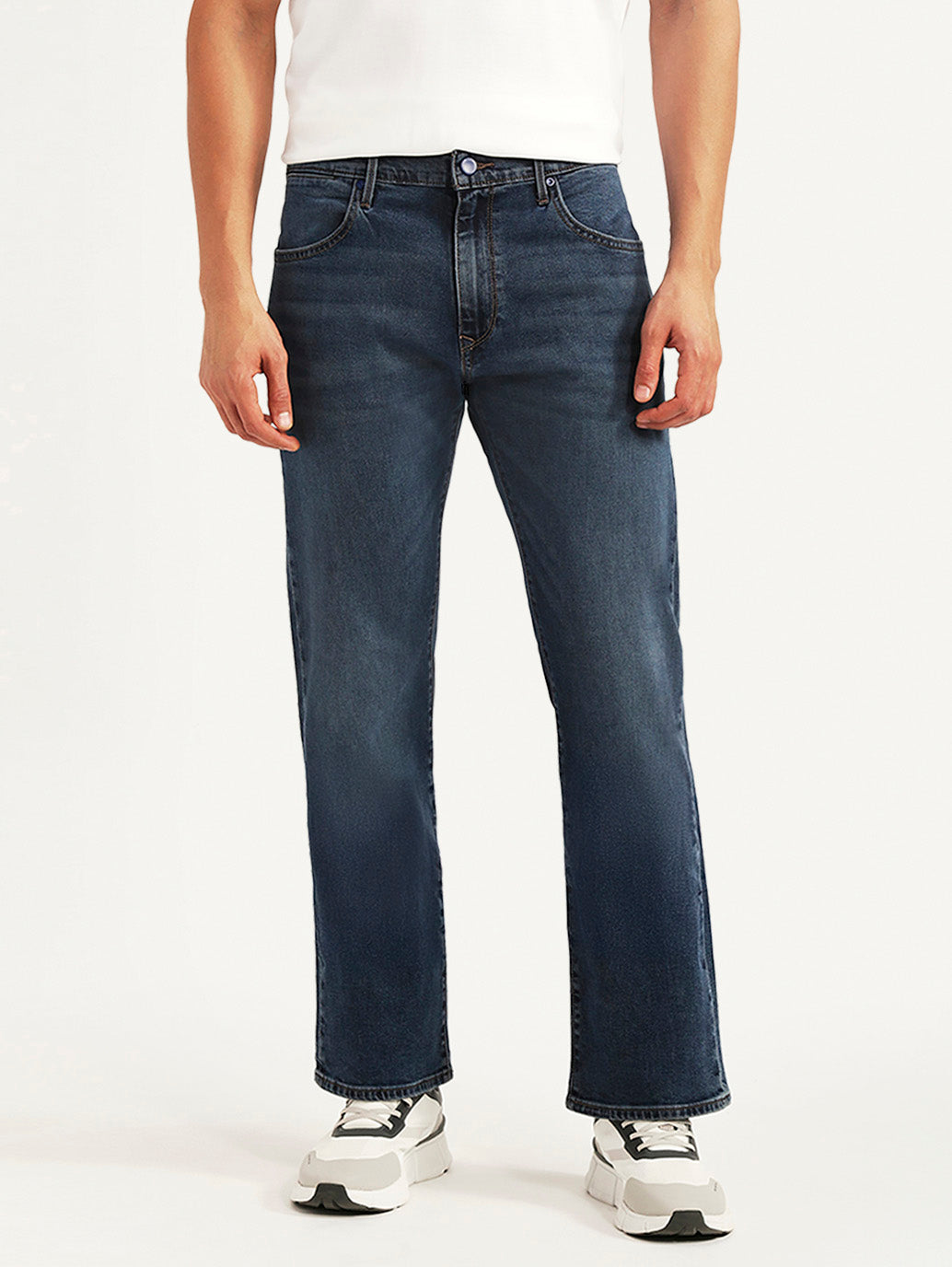 Men's Redloop 517 Dark Blue Bootcut Fit Mid Rise Jeans - Front View