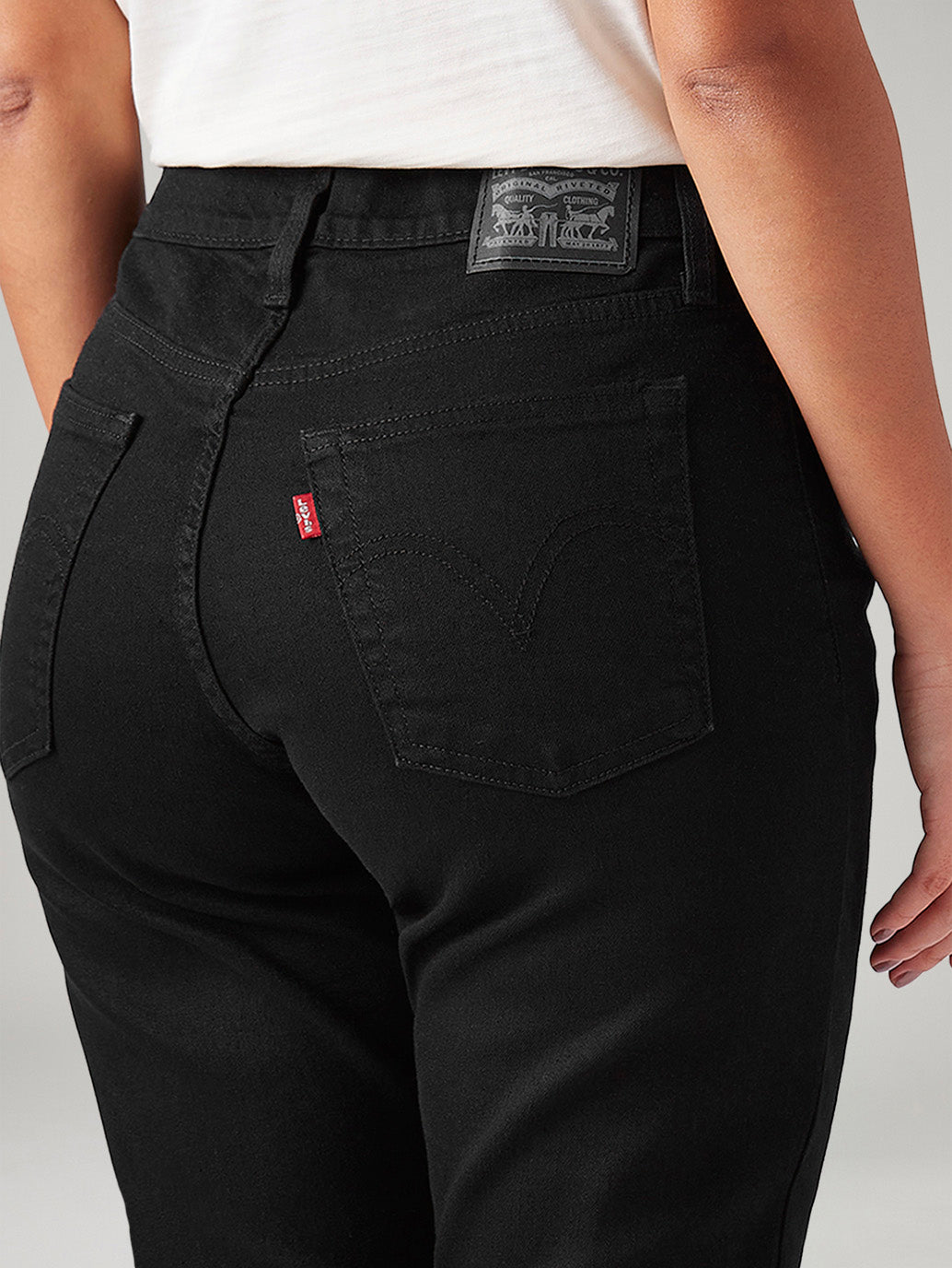 Women's Black Wedgie Slim Fit Mid Rise Jeans - 20 View