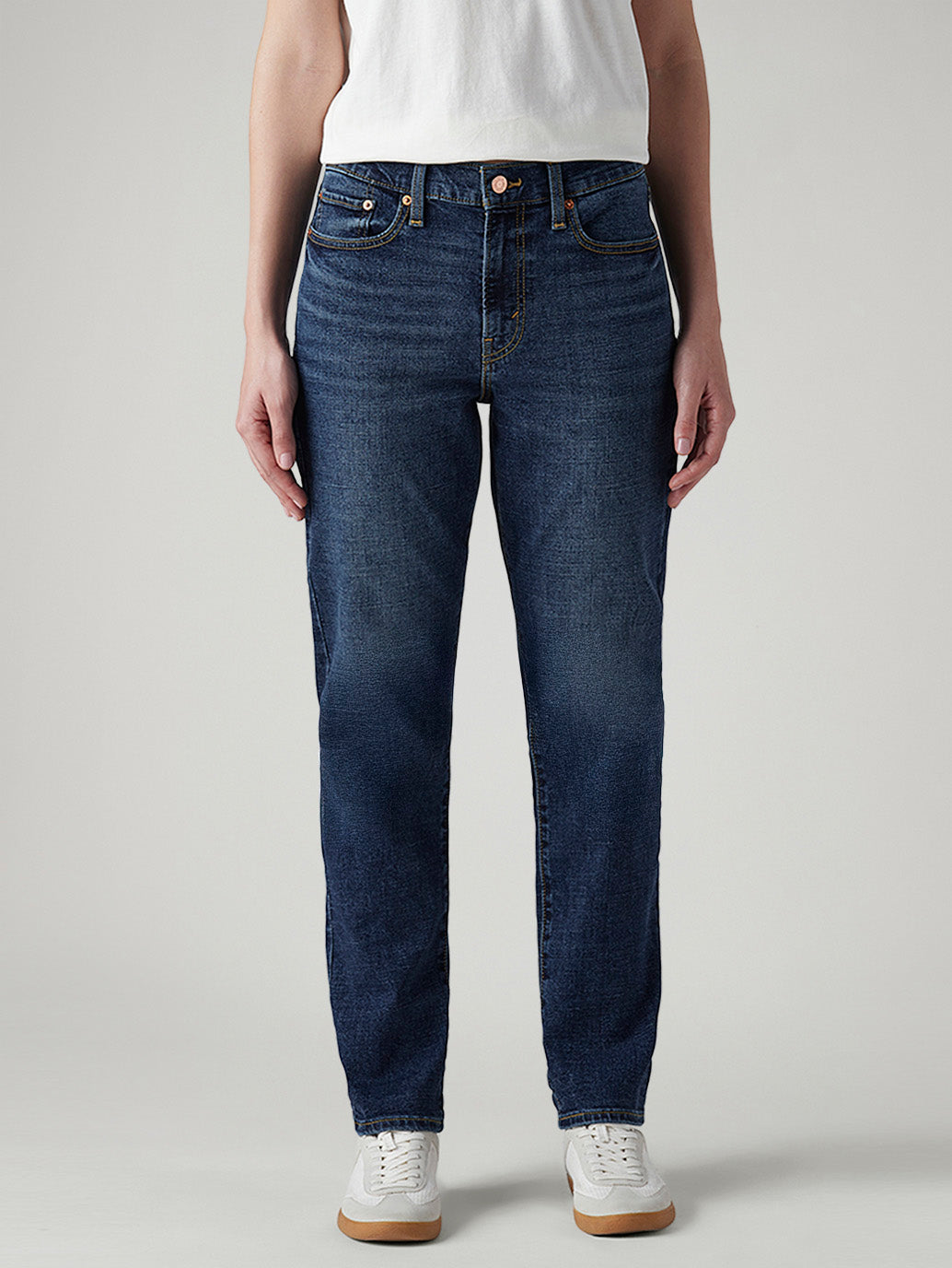 Women's Dark Indigo Wedgie Slim Fit Mid Rise Jeans - Front View